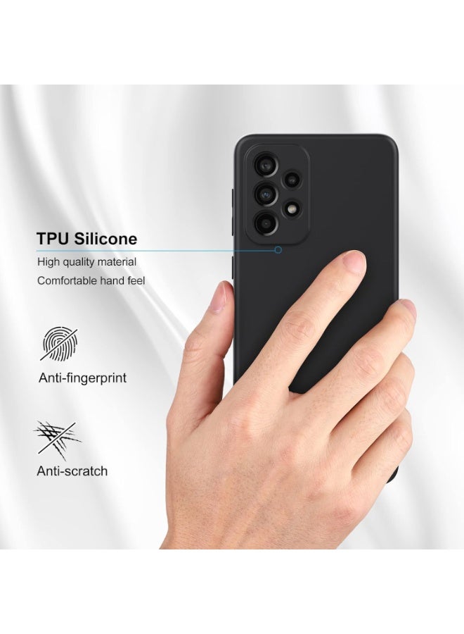 جراب سامسونج جالاكسي A73 5G، غطاء TPU رفيع مع حماية للكاميرا، مقاوم للخدش، جراب مرن ورفيع لهاتف جالاكسي A73 5G، أسود - Image 3